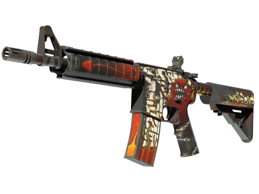 StatTrak™ M4A4 | Hellfire (Well-Worn)